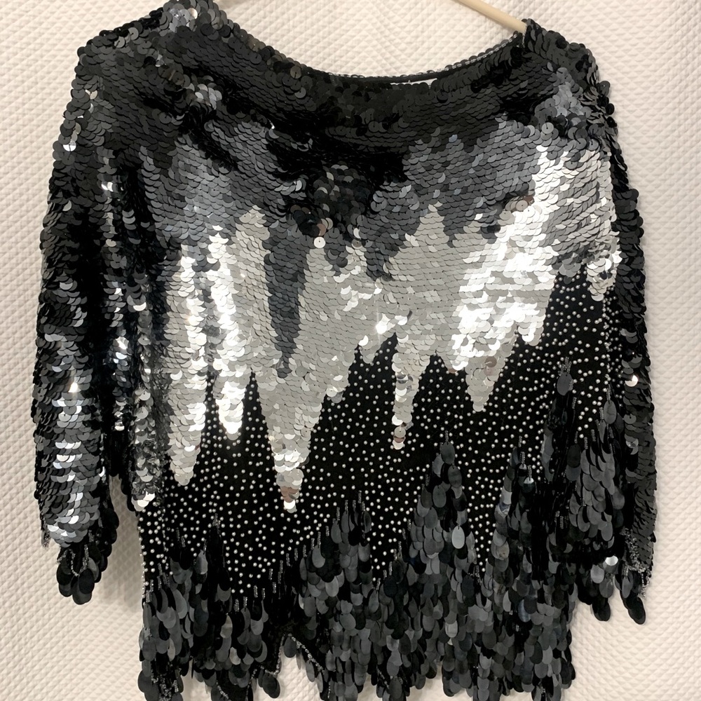 Vintage sequin shirt with shoulder pads